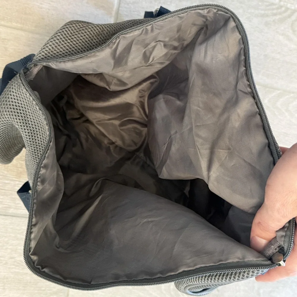 Perry Ellis Mesh Grey Navy Polyester Duffle Bag Mens Medium